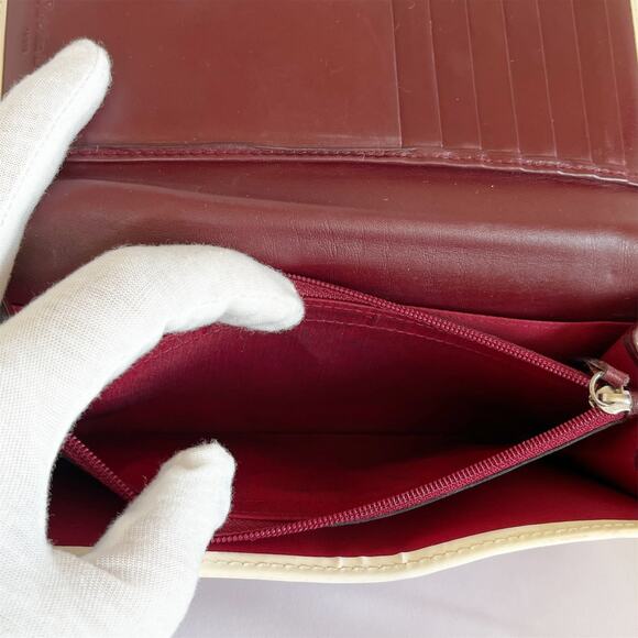 DIOR #1 Wallet by John Galliano Red Trotter Long Canvas Leather - Picture 6 of 16